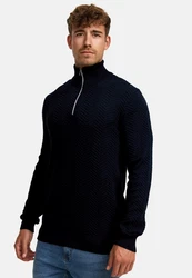 Kronstadt Strickpullover KSCarlo Half-Zip Dunkelblau