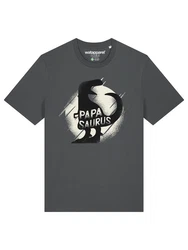 wat? Apparel T-Shirt Papasaurus Dunkelgrau/Lila/Gelb/Braun/Grau