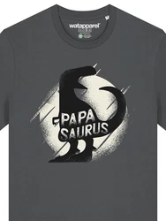 wat? Apparel T-Shirt Papasaurus Dunkelgrau/Lila/Gelb/Braun/Grau