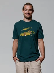 wat? Apparel T-Shirt Gnome Footprint Dunkelgrün/Grün/Türkis