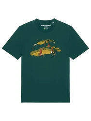 wat? Apparel T-Shirt Gnome Footprint Dunkelgrün/Grün/Türkis