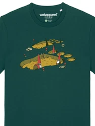 wat? Apparel T-Shirt Gnome Footprint Dunkelgrün/Grün/Türkis