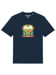wat? Apparel T-Shirt Hippies Bus Dunkelblau/Blau/Grün/Lila