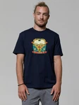wat? Apparel T-Shirt Hippies Bus Dunkelblau/Blau/Grün/Lila