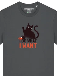 wat? Apparel T-Shirt Cat Dunkelgrau/Grau/Schwarz