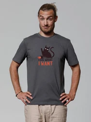 wat? Apparel T-Shirt Cat Dunkelgrau/Grau/Schwarz