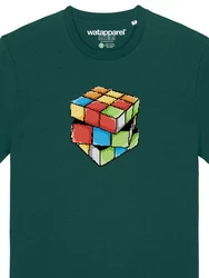 wat? Apparel T-Shirt Pixel Zauberwürfel Grün/Türkis/Mischfarben/Blau