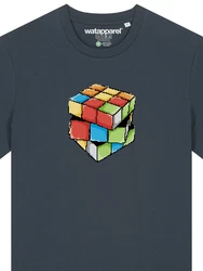 wat? Apparel T-Shirt Pixel Zauberwürfel Mischfarben/Blau/Dunkelblau