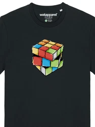 wat? Apparel T-Shirt Pixel Zauberwürfel Schwarz/Mischfarben/Braun
