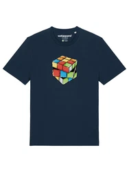wat? Apparel T-Shirt Pixel Zauberwürfel Dunkelblau/Mischfarben/Blau