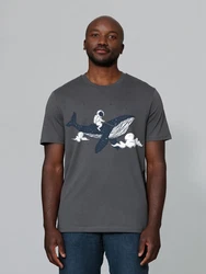 wat? Apparel T-Shirt Spacewhale Blau/Dunkelblau/Dunkelgrau/Grau/Hellgrau