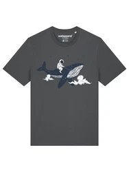wat? Apparel T-Shirt Spacewhale Blau/Dunkelblau/Dunkelgrau/Grau/Hellgrau