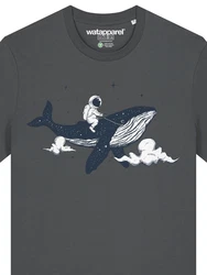 wat? Apparel T-Shirt Spacewhale Blau/Dunkelblau/Dunkelgrau/Grau/Hellgrau