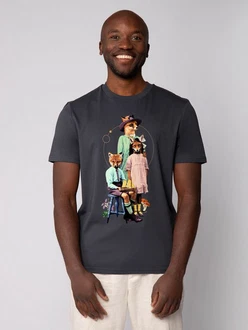 wat? Apparel T-Shirt Fancy Fox Schwarz/Mischfarben/Braun/Dunkelblau/Lila