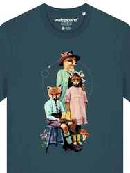 wat? Apparel T-Shirt Fancy Fox Türkis/Dunkelgrün/Grün