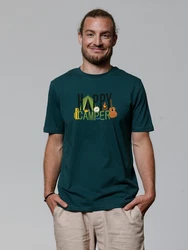 wat? Apparel T-Shirt Happy Camper Grün/Grau/Dunkelgrün