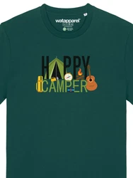 wat? Apparel T-Shirt Happy Camper Grün/Grau/Dunkelgrün