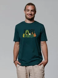 wat? Apparel T-Shirt Happy Camper Grün/Grau/Dunkelgrün