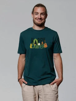 wat? Apparel T-Shirt Happy Camper Grün/Grau/Dunkelgrün wat? Apparel T-Shirt Happy Camper Grün/Grau/Dunkelgrün