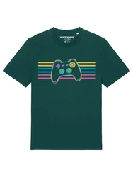 wat? Apparel T-Shirt Retro Joystick Grün/Türkis