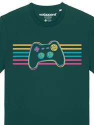 wat? Apparel T-Shirt Retro Joystick Grün/Türkis