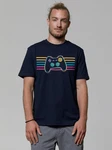 wat? Apparel T-Shirt Retro Joystick Dunkelblau/Blau/Mischfarben/Hellblau
