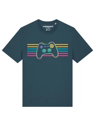 wat? Apparel T-Shirt Retro Joystick Blau/Grün/Türkis/Hellblau