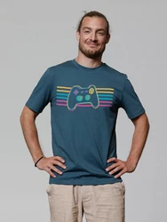 wat? Apparel T-Shirt Retro Joystick Blau/Grün/Türkis/Hellblau