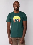 wat? Apparel T-Shirt Sunset Cat Grün/Dunkelgrün/Türkis