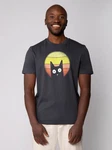 wat? Apparel T-Shirt Sunset Cat Schwarz/Grau