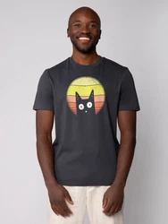 wat? Apparel T-Shirt Sunset Cat Schwarz/Grau