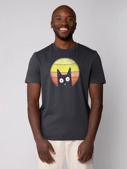 wat? Apparel T-Shirt Sunset Cat Schwarz/Grau wat? Apparel T-Shirt Sunset Cat Schwarz/Grau