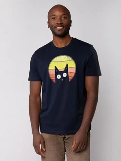 wat? Apparel T-Shirt Sunset Cat wat? Apparel T-Shirt Sunset Cat