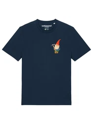 wat? Apparel T-Shirt Gartenzwerg Dunkelblau/Blau/Orange