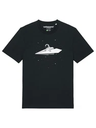 wat? Apparel T-Shirt Fly me to the moon Schwarz/Dunkelgrau/Weiß/Hellblau