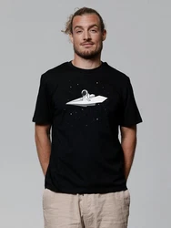 wat? Apparel T-Shirt Fly me to the moon Schwarz/Dunkelgrau/Weiß/Hellblau
