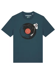 wat? Apparel T-Shirt Schallplatte Hellblau/Türkis/Blau/Grün