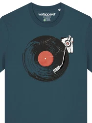 wat? Apparel T-Shirt Schallplatte Hellblau/Türkis/Blau/Grün