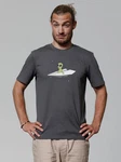 wat? Apparel T-Shirt Alien on a paper plane Grün/Dunkelgrün