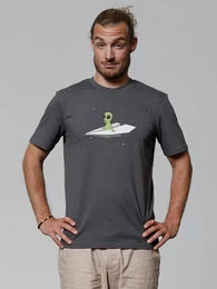 T-Shirt Alien on a paper plane
