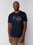 wat? Apparel T-Shirt 80s Hantel Dunkelblau/Lila/Mischfarben/Blau/Schwarz
