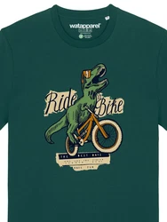 wat? Apparel T-Shirt T-Rex Fahrrad Dunkelgrün/Grün