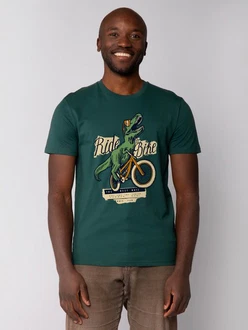 wat? Apparel T-Shirt T-Rex Fahrrad Dunkelgrün/Grün wat? Apparel T-Shirt T-Rex Fahrrad Dunkelgrün/Grün