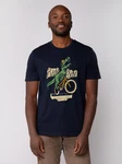 wat? Apparel T-Shirt T-Rex Fahrrad Dunkelblau