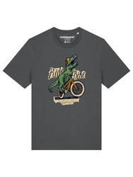 wat? Apparel T-Shirt T-Rex Fahrrad Dunkelgrün/Dunkelgrau/Braun/Grün/Hellgrau