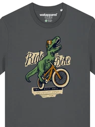 wat? Apparel T-Shirt T-Rex Fahrrad Dunkelgrün/Dunkelgrau/Braun/Grün/Hellgrau