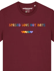 wat? Apparel T-Shirt Spread Love not Hate Dunkelrot/Bordeaux/Rot