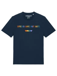 wat? Apparel T-Shirt Spread Love not Hate Dunkelblau/Blau