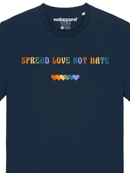 wat? Apparel T-Shirt Spread Love not Hate Dunkelblau/Blau