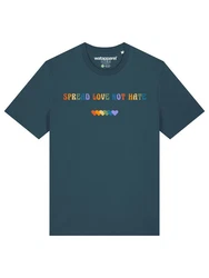 wat? Apparel T-Shirt Spread Love not Hate Türkis/Blau